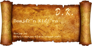 Demjén Klára névjegykártya